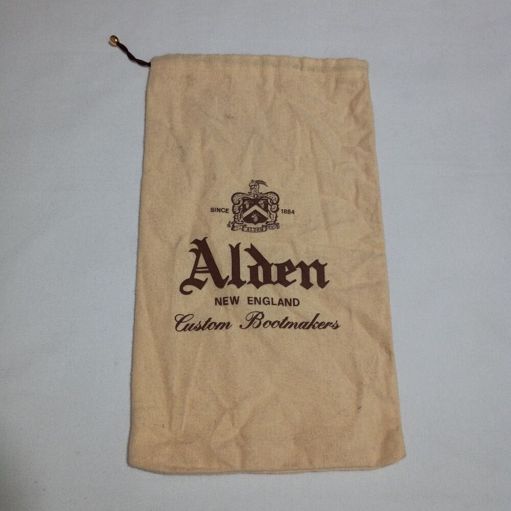 ALDEN New England Custom Bootmaker Cream Cotton Dust Bag w/ Draw Strings